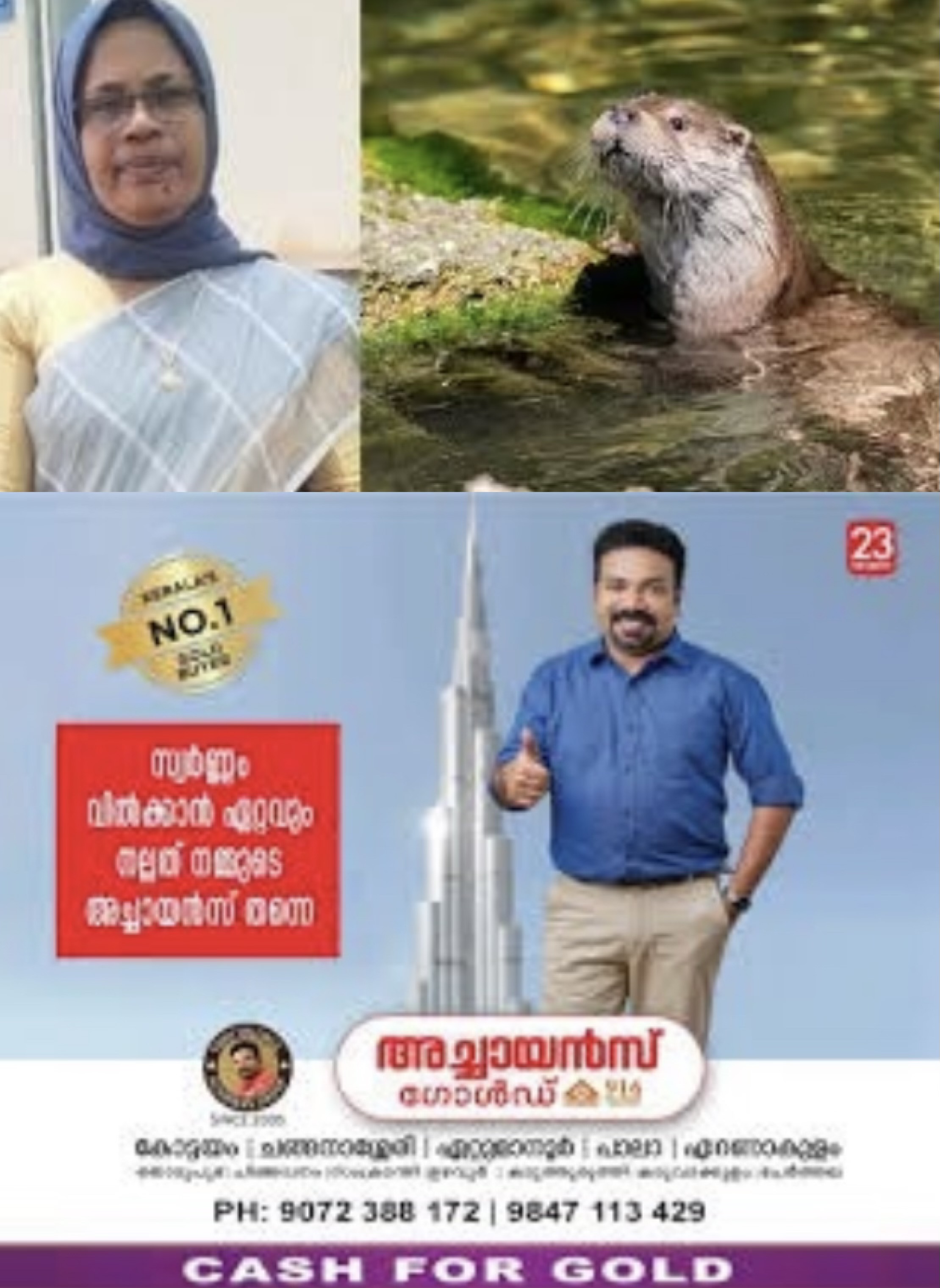 നീർനായയുടെ കടിയേറ്റു ചികിത്സ തേടിയ ഗൃഹനാഥ ദേഹാസ്വാസ്ഥ്യത്തെത്തുടർന്നു കുഴഞ്ഞുവീണു മരിച്ചു